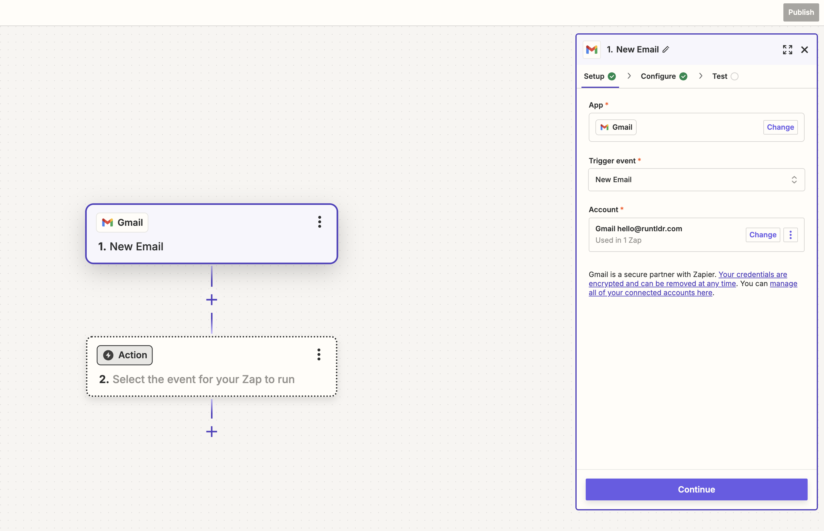 Gmail Trigger in Zapier